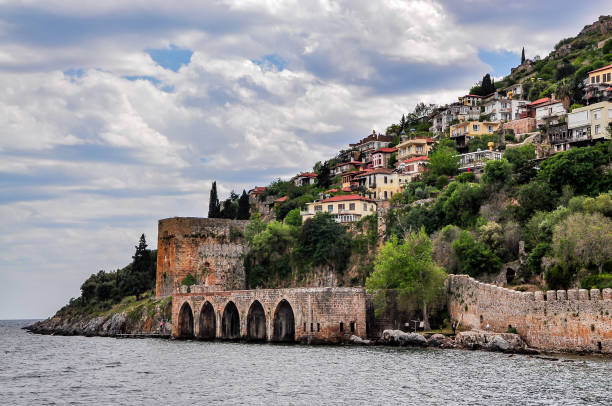 istock Dockyard and arsenal in Alanya on a cloudy day 681702506