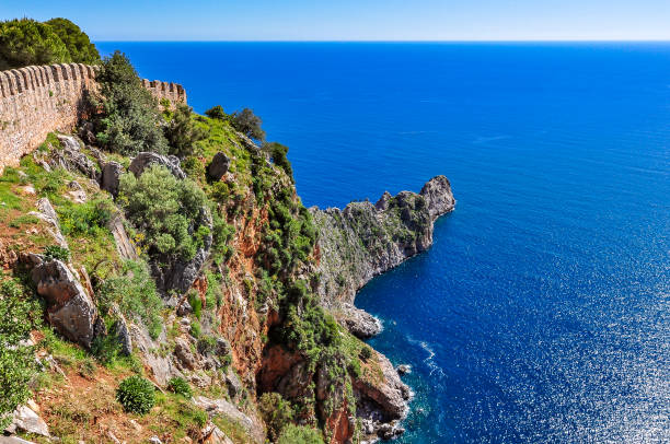 istock Magnificent view from Alanya castle at the peninsula, Turkey 681702628
