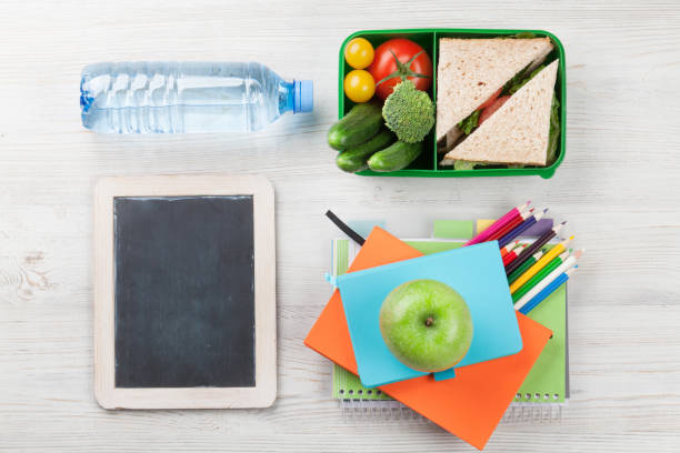 istock Lunch box and school supplies 681723544