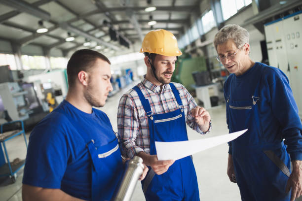 istock Supplier with engineer checking on production in factory 681732536