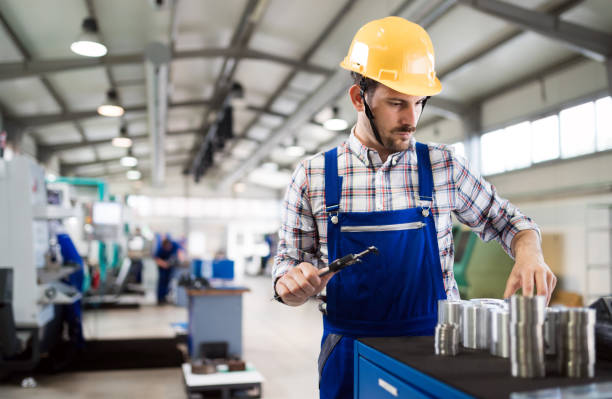 istock Male worker and quality control inspection in factory 681732778