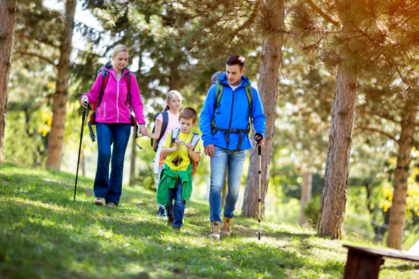 istock Family hiking day 681733090