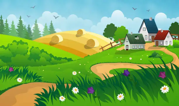 Vector illustration of Countryside landscape