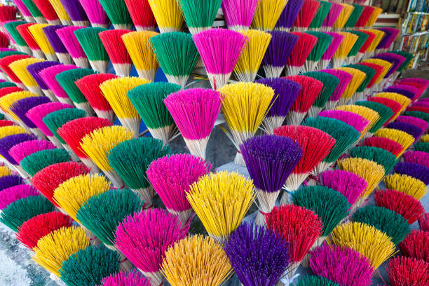 istock Colorful incense stick factory 681745942