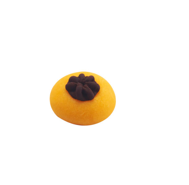 istock Isolated and clipping path of Sa neh jaan or Charming Moon. (Thai dessert from yolk and sugar) 681759098