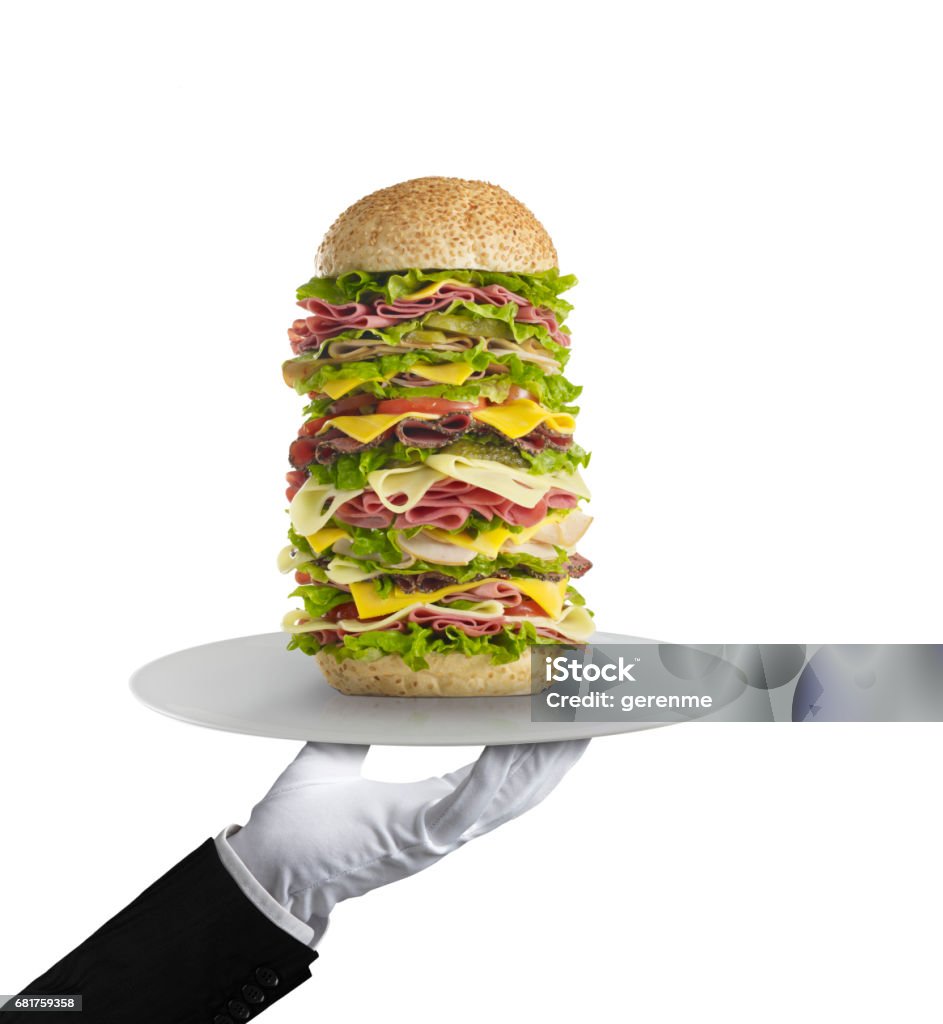 Bồi Bàn Phục Vụ Một Chiếc Bánh Sandwich Khổng Lồ Hình ảnh Sẵn có ...