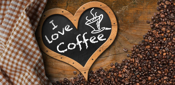 istock I Love Coffee - Blackboard with Coffee Beans 681759528