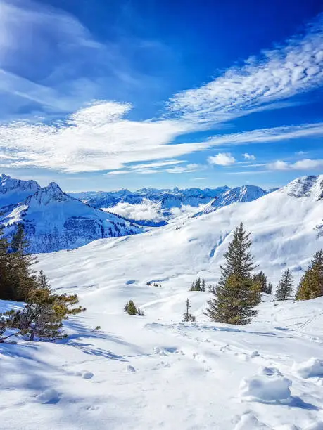 Skiing in Damuls, Austria