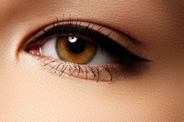 Eye makeup. Beautiful eyes retro style make-up. Holiday makeup d