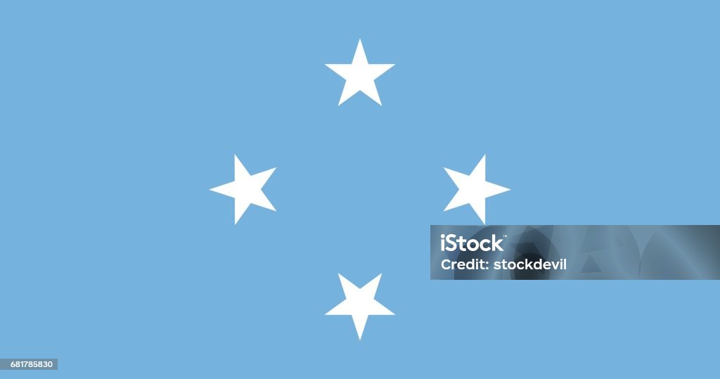 Offizielle Vektor Flagge Von Mikronesien Föderierte Staaten Von