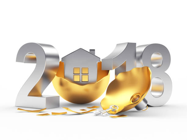 istock Silver 2018 New Year and house 681788662