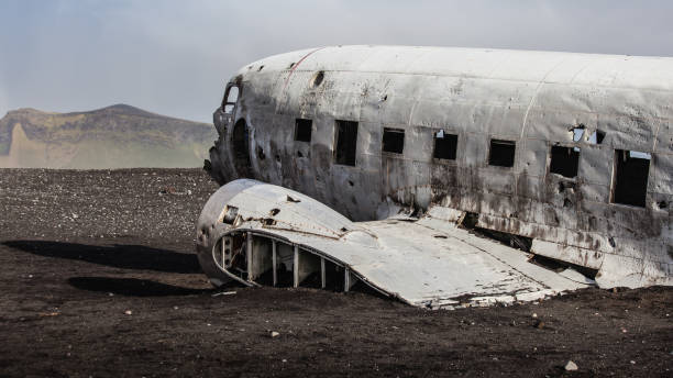 istock Icelands plane wreck at the beach. 681796260
