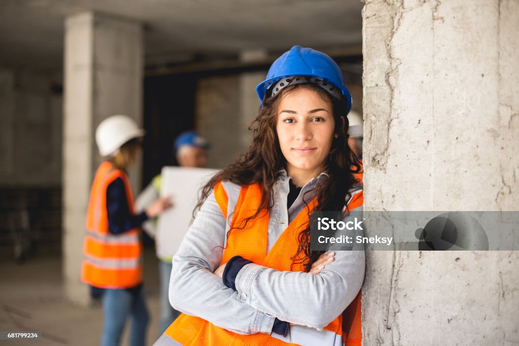 Weibliche Bau Arbeiter - Lizenzfrei Bauarbeiter Stock-Foto