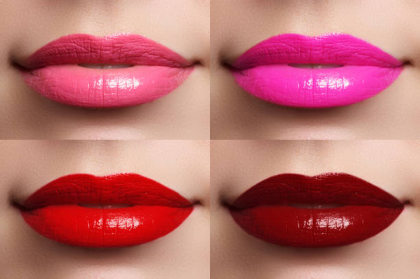 istock Beautiful lips collection color wine, fuchsia, pink, red 681800592