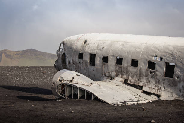 istock Icelands plane wreck at the beach. 681810580