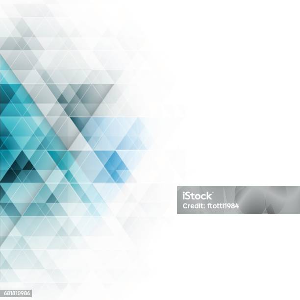 Abstract Blue Triangles Geometric Background Vector Illustration Stock Illustration - Download Image Now