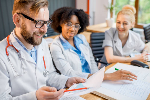 istock Group of medical students in the classroom 681816906