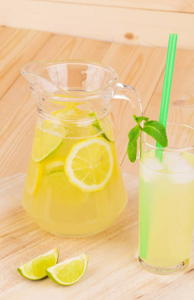 istock Pitcher and glass full of tasty lemonade. 681820482