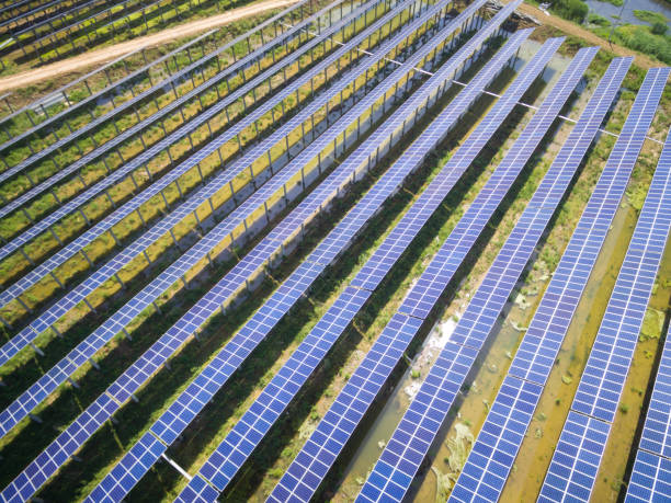 istock Aerial view of solar power station 681820664
