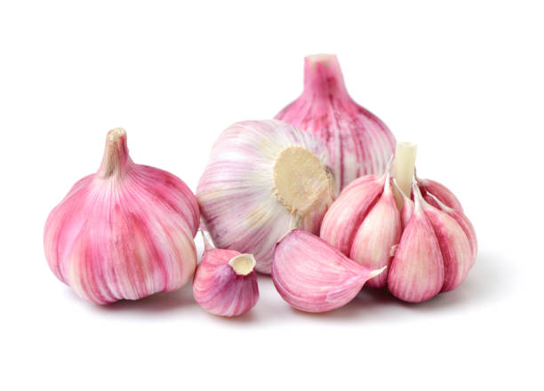 istock Garlic closeup isolated on white background. With clipping path 681823862