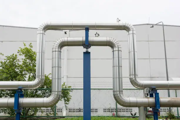 Industrial pipelines in power station facility asia of Thailand