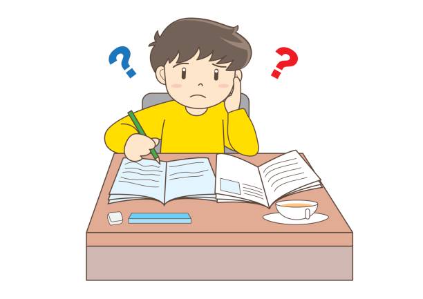 no more homework clipart Child Studying image Vector Image of several variation no more homework stock illustrations