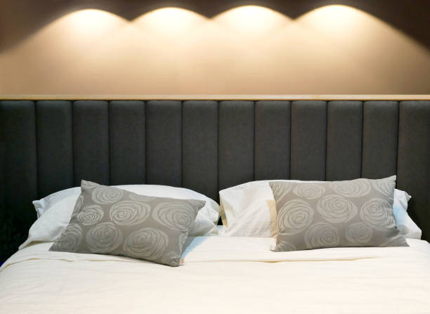 istock bed in the bedroom. 681835188