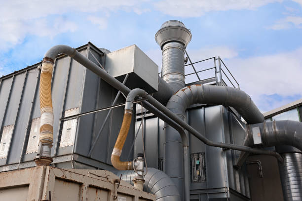 istock Industrial factory air filtration system. 681835928