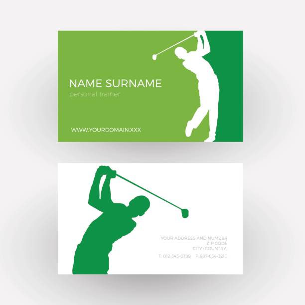ilustrações de stock, clip art, desenhos animados e ícones de vector abstract golf club competition tournament background. professional business card - tee golf golf club ball