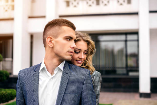 istock Happy pretty young couple outdoor 681839738