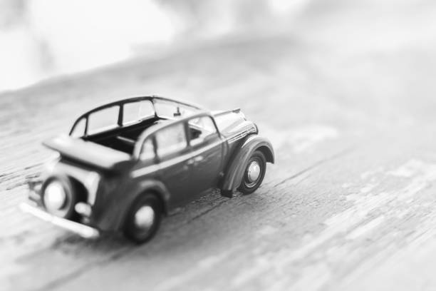 istock Toy retro car on the map, travel concept 681840234