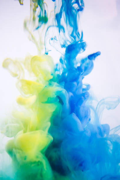 istock Acrylic colors and ink in water. Abstract frame background. Isolated on white 681845674