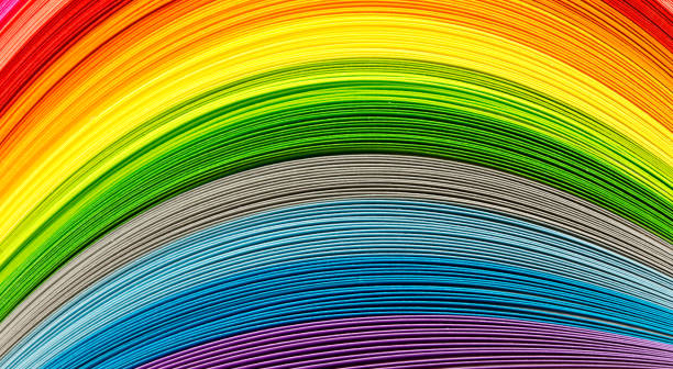 istock Paper strips in rainbow colors as a colorful backdrop 681852466