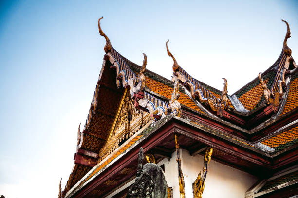istock Bangkok Thai temples Wat Suthat at sunset with a beautiful sunlight 681853474