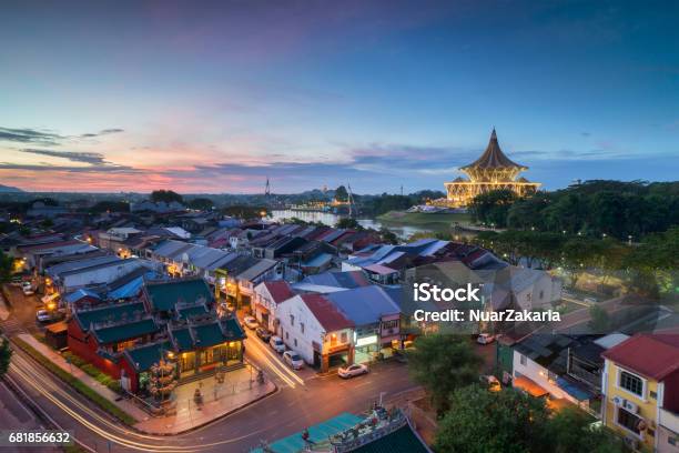 Kuching City During Sunset Kuching Is Capital City For Sarawak Stock Photo - Download Image Now