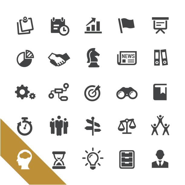 иконки бизнес-инструментов - выберите серию - computer icon symbol bulls eye handshake stock illustrations