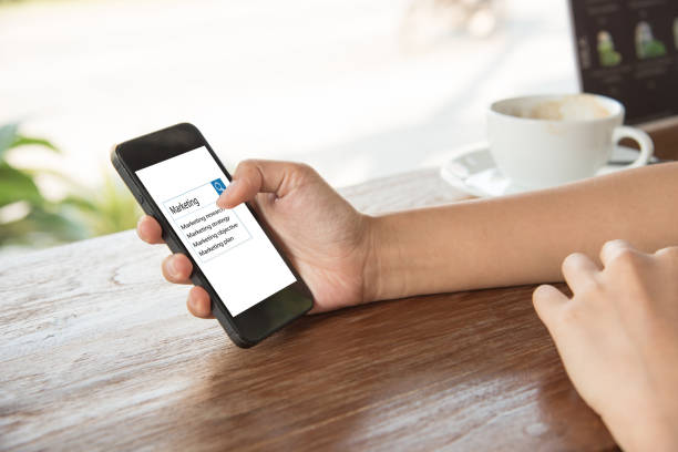 istock Coffee shop with Marketing Strategy on Mobile Concept. 681860442