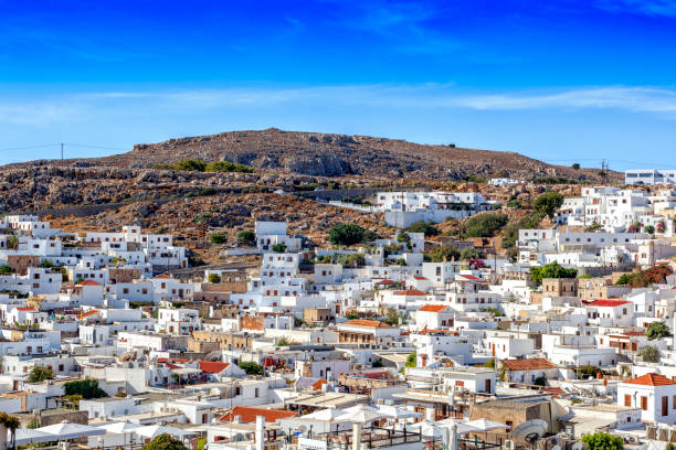 istock Town on Greek island 681860494