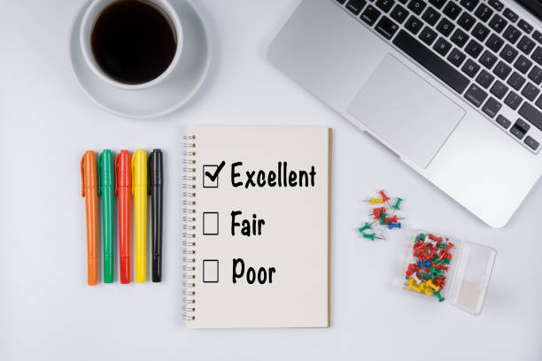 istock Customer satisfaction survey checkbox with Excellent tick. 681860898