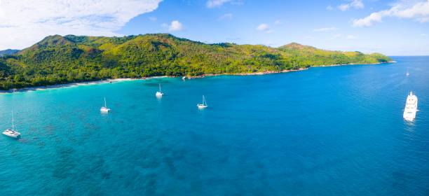 istock Aerial: Beautiful tropical beach - Anse Lazio, Praslin Island 681866854