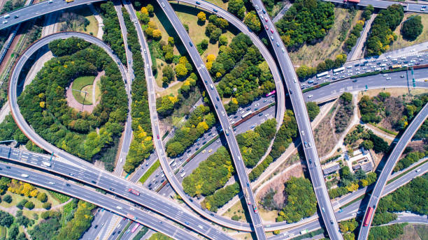 istock Aerial view of Shanghai Highway 681873878