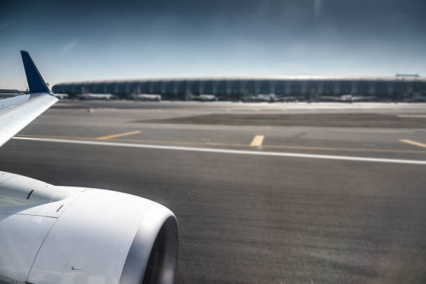 dubai airport from the airplane