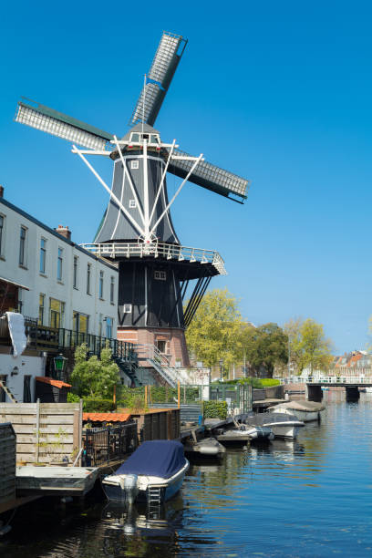 istock Harlem windmill and harbor in the sun 681881610