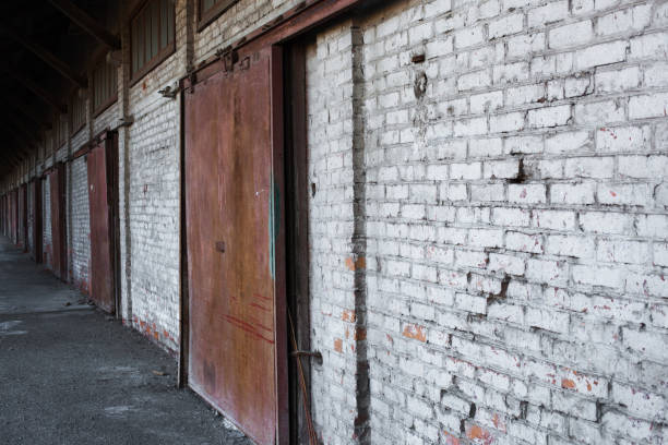 istock Multi-Door Garage in Industrial Area 681883212