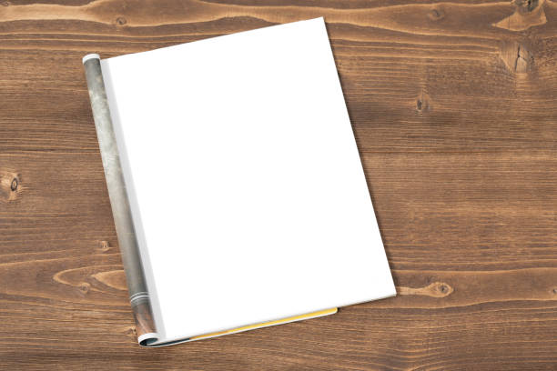 istock Blank magazine on wooden background 681886638