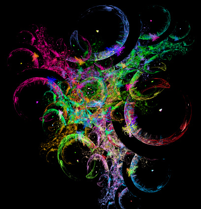Computer rendered abstract fractal illustration background for creative design