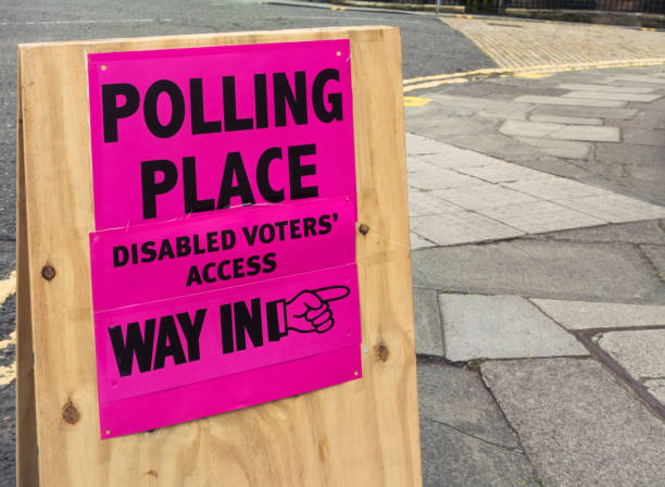 istock Polling Place sign for election voting 681890560