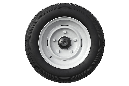 Closeup sports car alloy wheel with carbon ceramic brakes