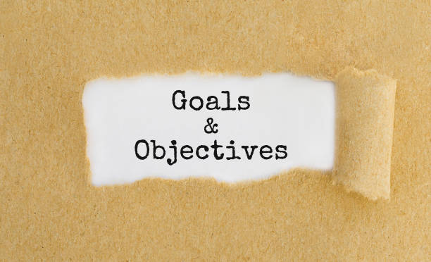 istock Text Goals and Objectives appearing behind ripped brown paper. 681913896