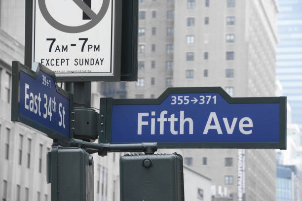 istock Fifth Avenue - blue sign 681914064